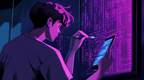 Programmer in Neon Hues