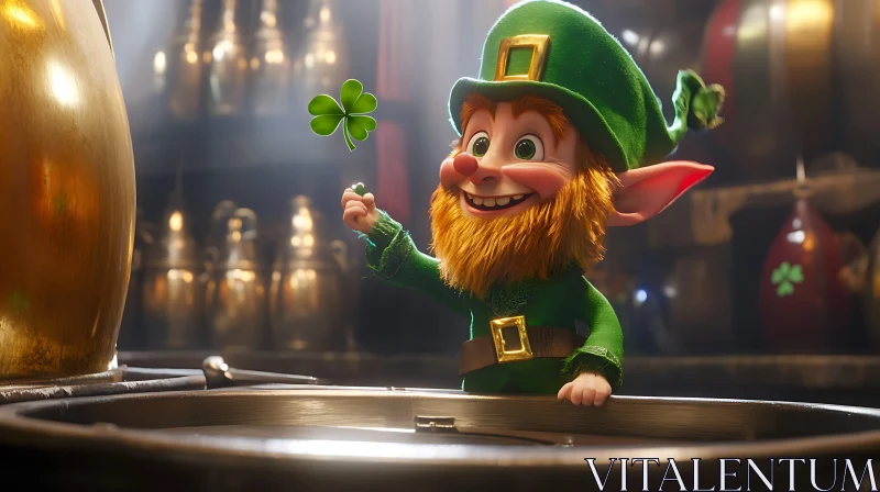 St. Patrick's Day Leprechaun Cartoon AI Image