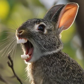 Open Mouthed Rabbit Portrait