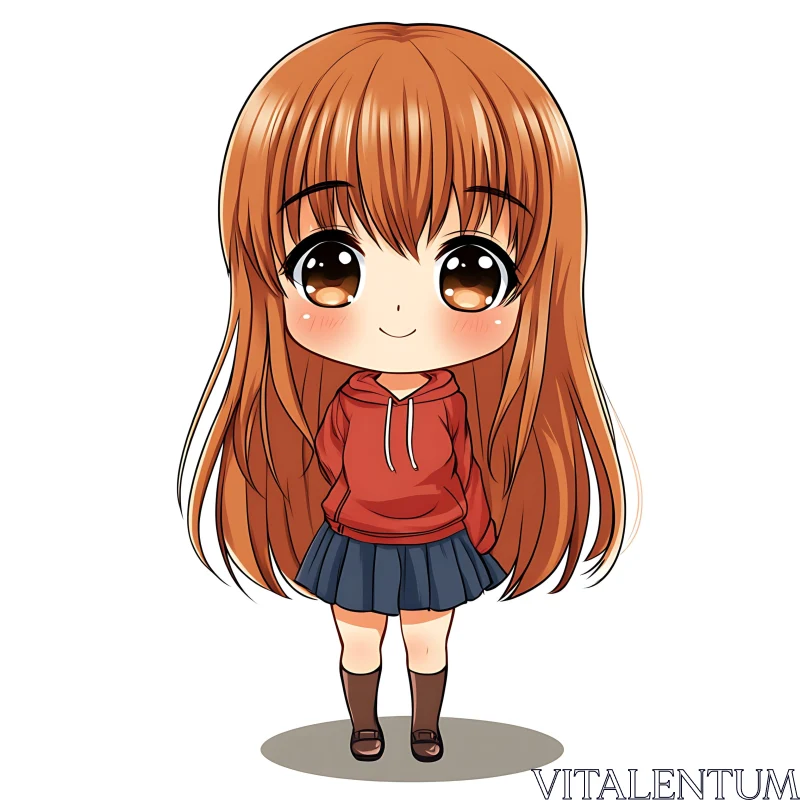 Cute Chibi Girl Illustration AI Image