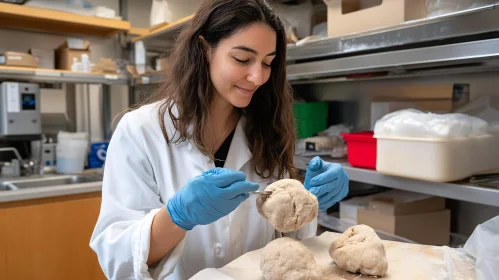 Dough Examination in a Science Lab