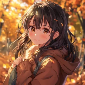 Charming Autumn Anime Portrait