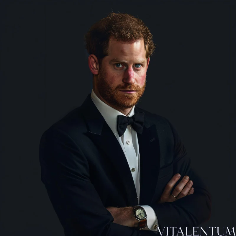 Formal Portrait of Prince Harry AI Image