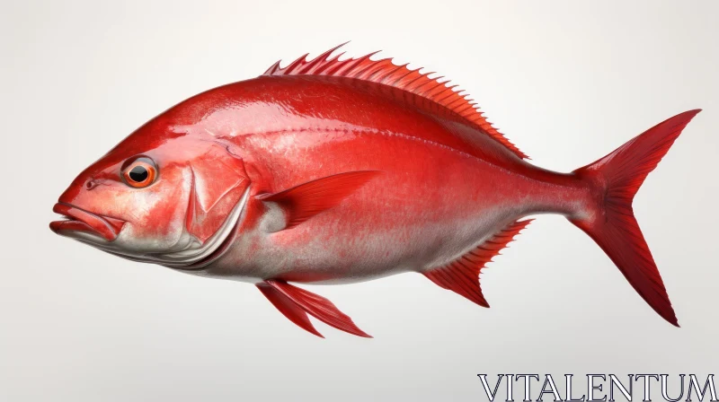 Realistic Red Fish Rendering in Carnivalcore Style AI Image