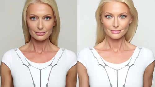 Virtual Reality Cosmetic Transformation of a Young Woman