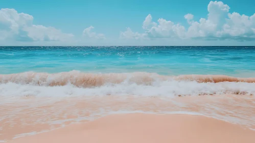 Peaceful Beach Scene with Gentle Waves