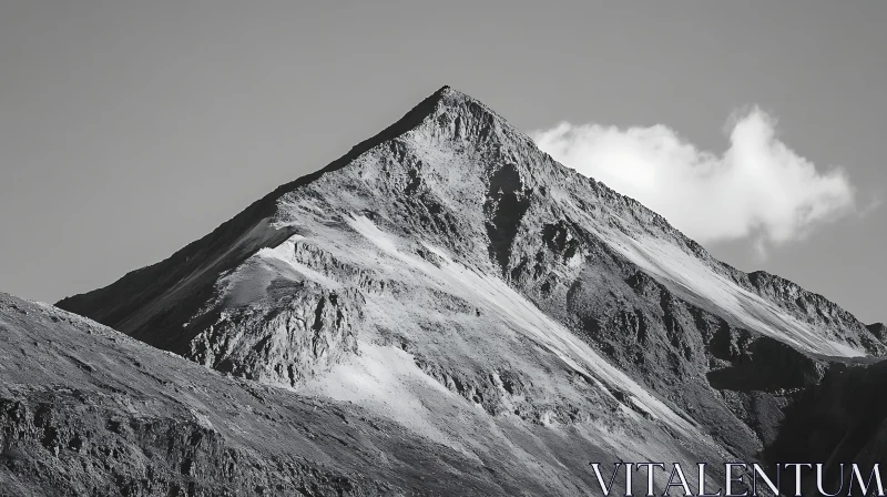 Monochromatic Mountain Majesty AI Image