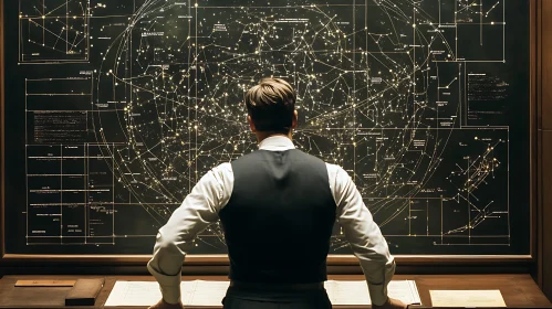 Man Studying Constellations