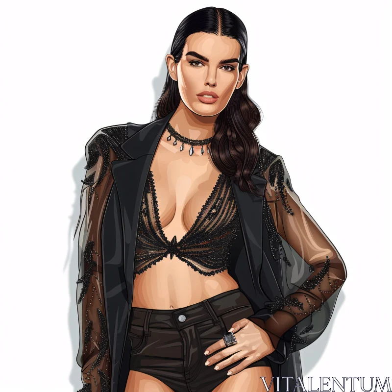 AI ART Stylish Kendall Jenner Modern Portrait