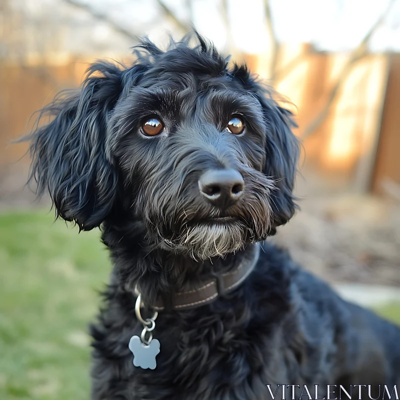 Expressive Black Canine Portrait AI Image