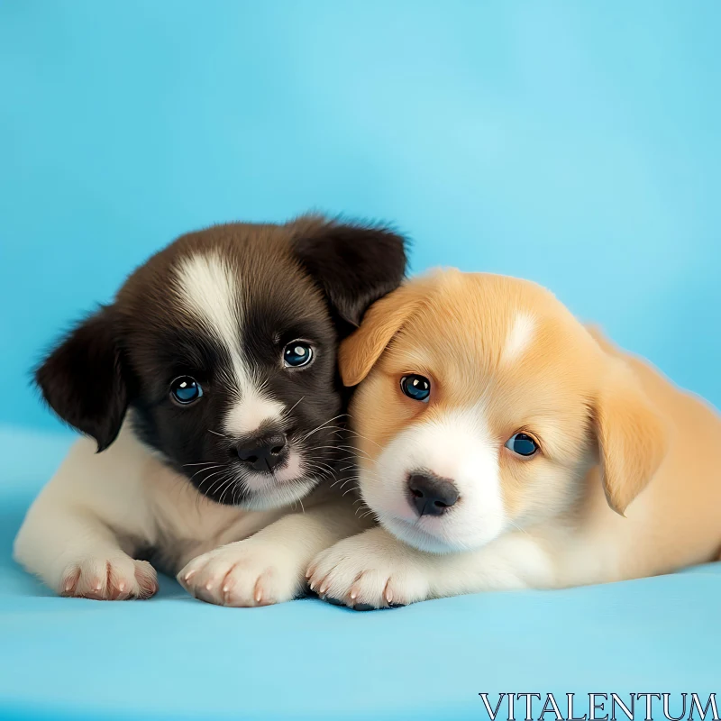 Cute Puppies Resting Together AI Image