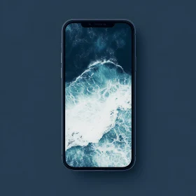 Iphone screen with ocean waves