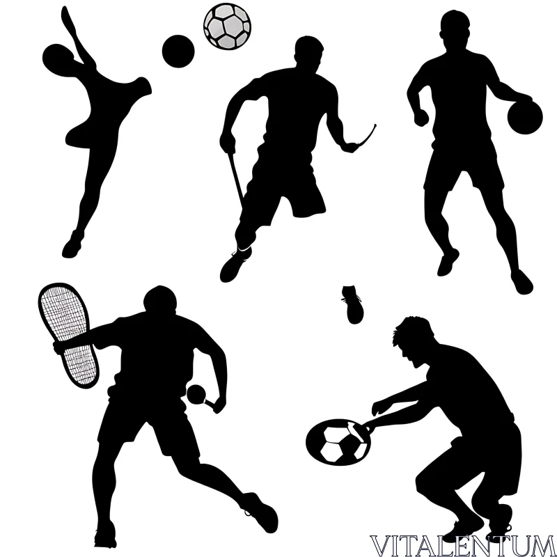 AI ART Action Silhouettes Sports Composition