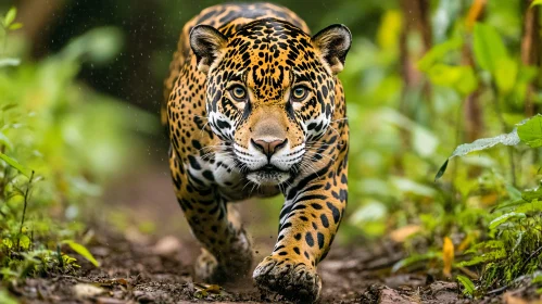 Stealthy Jaguar Approaching in the Wild