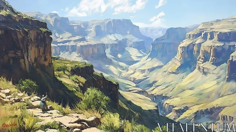 Painted Grand Canyon Landscape AI Image