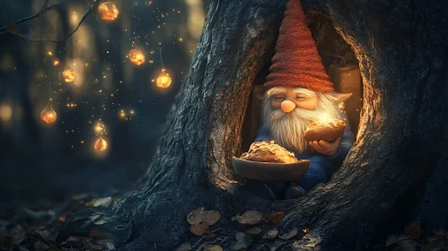 Resting Gnome in Forest