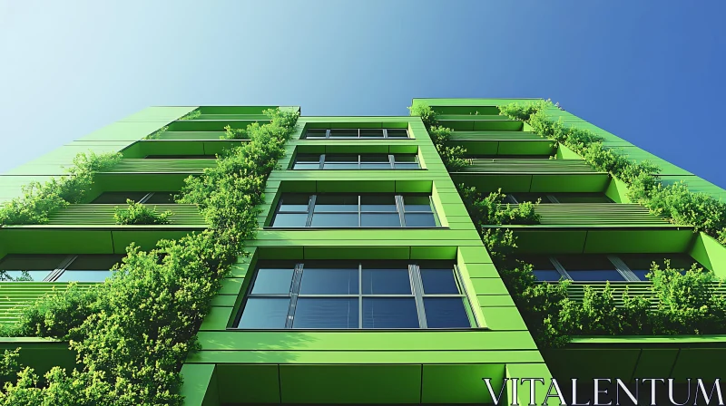 Sustainable Architecture with Vertical Gardens AI Image