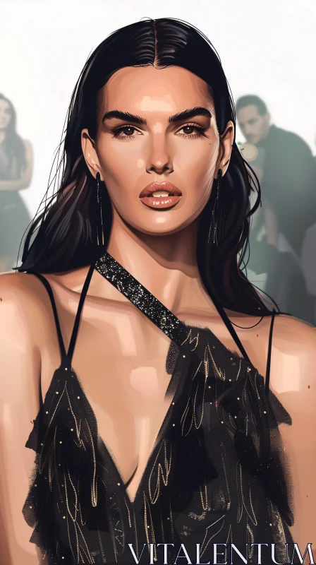 AI ART Chic Kendall Jenner Digital Artwork