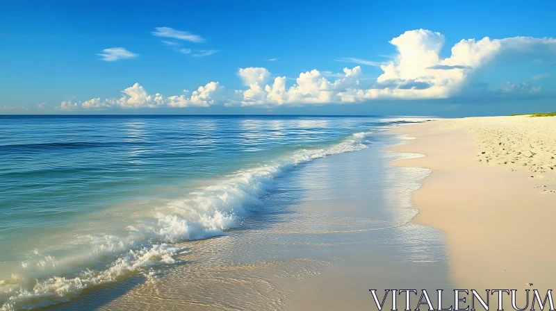 AI ART Seascape with White Sand Beach