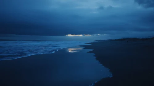 Calm Ocean Scenery with Overcast Sky