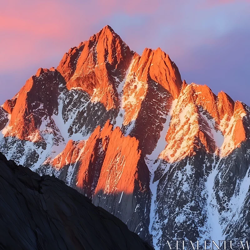 AI ART Sunset over the Mountain