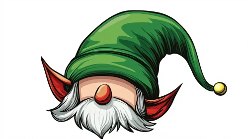 Festive Elf Character with Green Hat