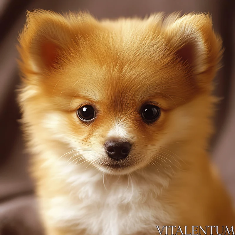 Cute Puppy Portrait AI Image