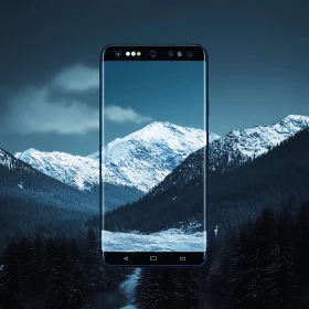 Mountain View Through Phone Screen