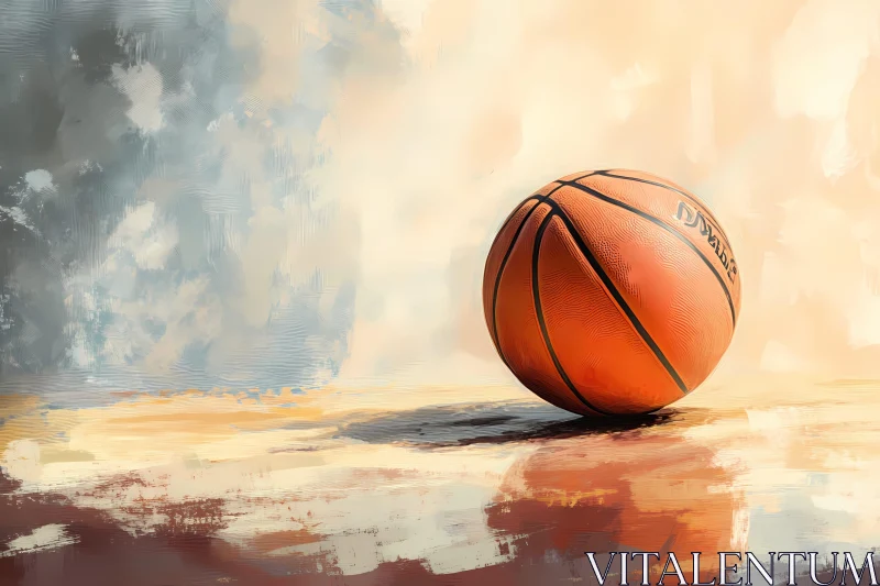 Artistic Basketball Painting: A Fusion of Sports and Abstract Art AI Generated Image AI Image