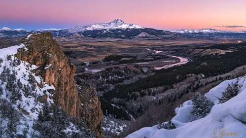 Serene Mountain View at Twilight