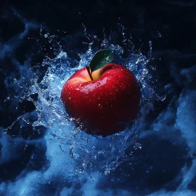 Crimson Apple in a Cascade of Water