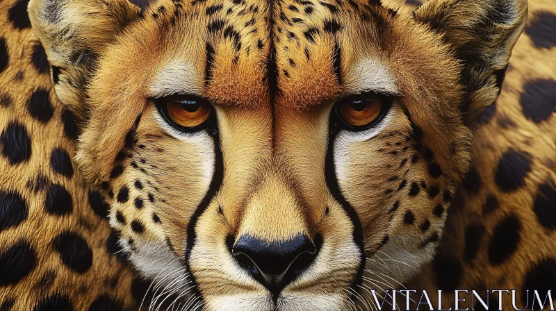 Intimate Cheetah Face Portrait AI Image