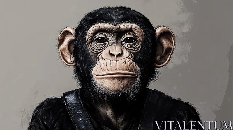 Chimpanzee Illustration Art AI Image