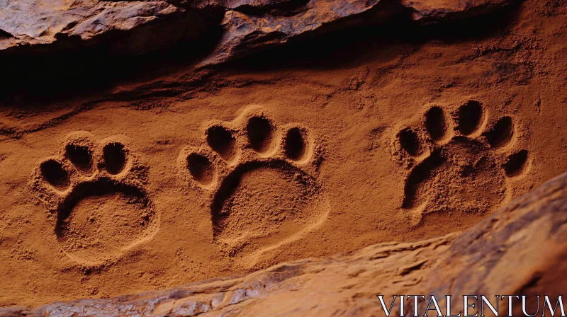 Sandy Paw Prints of a Wild Animal AI Image