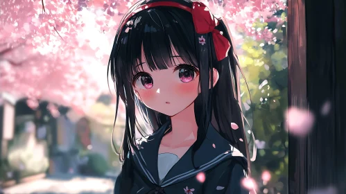 Springtime Sakura Anime Illustration