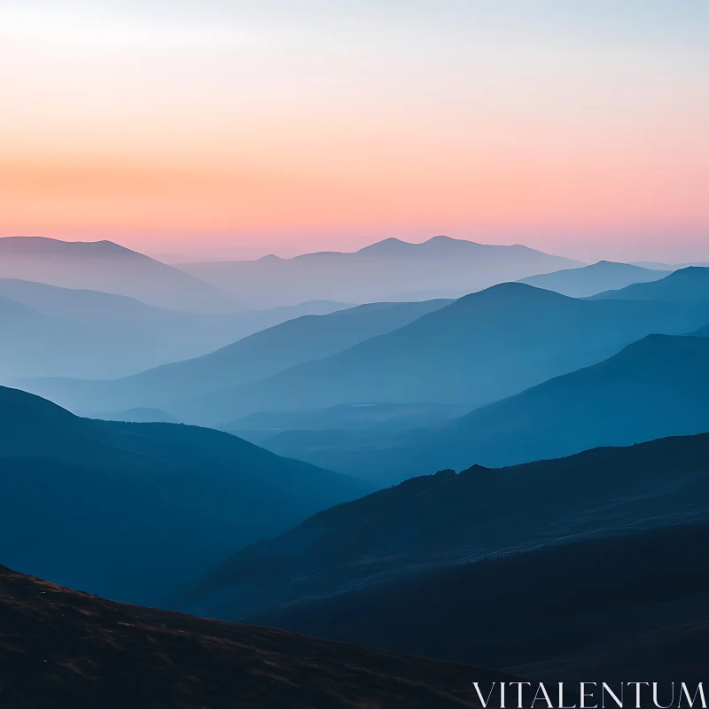 AI ART Blue Mountains at Dawn