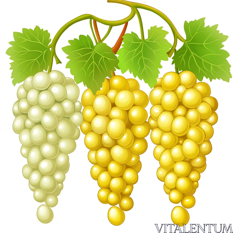 Three Bunches of Grapes AI Image