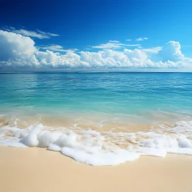 Calm Beach with Blue Sky