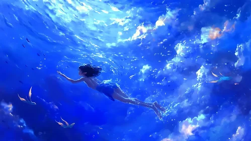 Dreamy Blue Underwater Scene