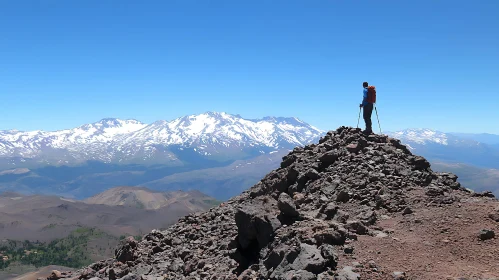 Hiker on Mountain Top