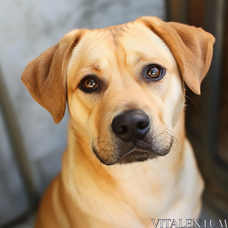 Captivating Portrait of a Golden Fur Dog AI Image