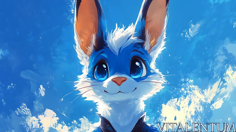 AI ART Whimsical Rabbit Portrait in Cartoon Style