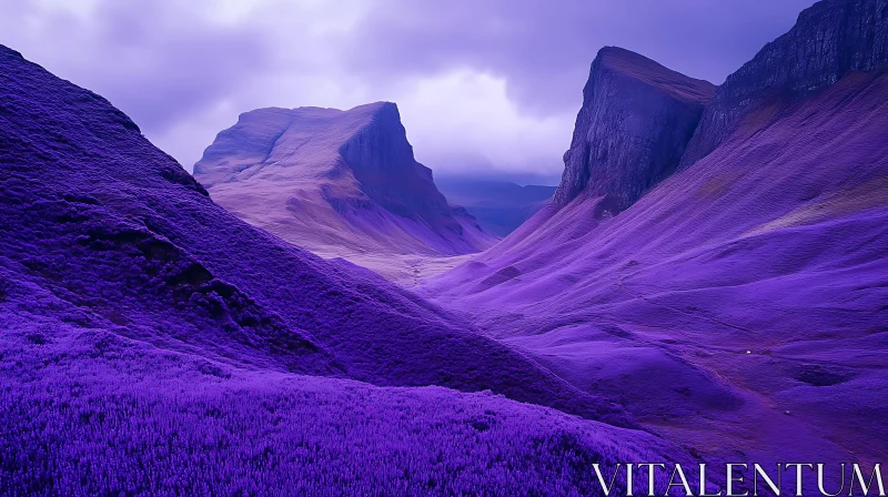 AI ART Majestic Mountains, Purple Hills