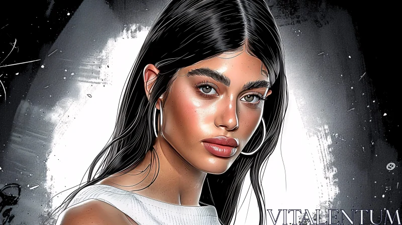 Stylized Kylie Jenner Artwork AI Image