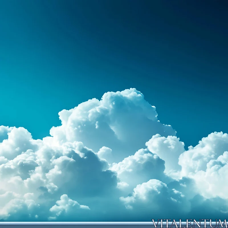 AI ART White Clouds and Azure Sky View