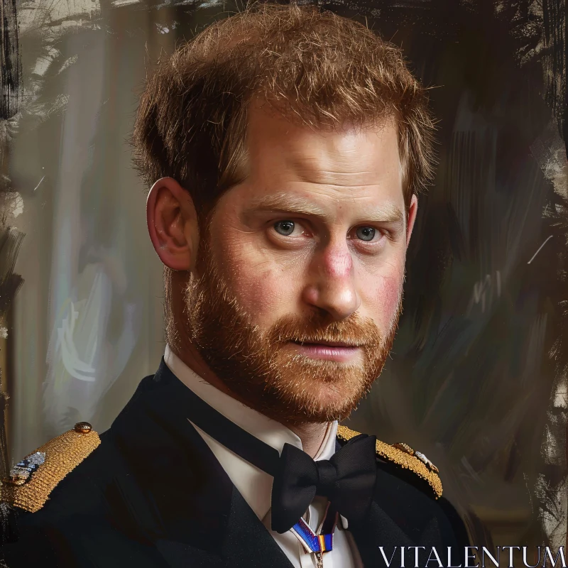 Prince Harry Formal Portrait AI Image