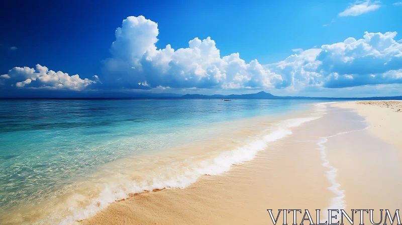 AI ART Peaceful Ocean View with White Sand