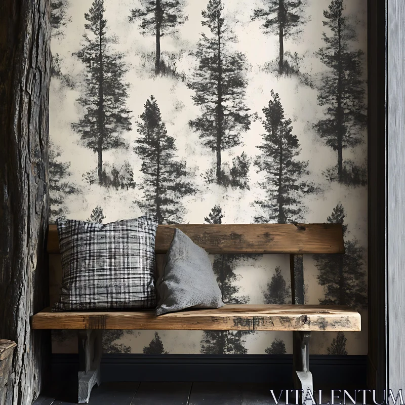 AI ART Nature-Inspired Rustic Interior