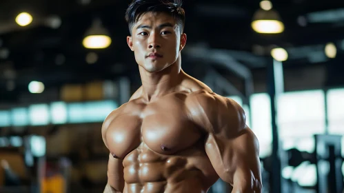 Powerful Muscular Man Posing