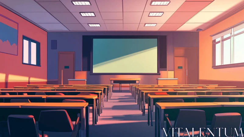 AI ART Classroom With Empty Seats